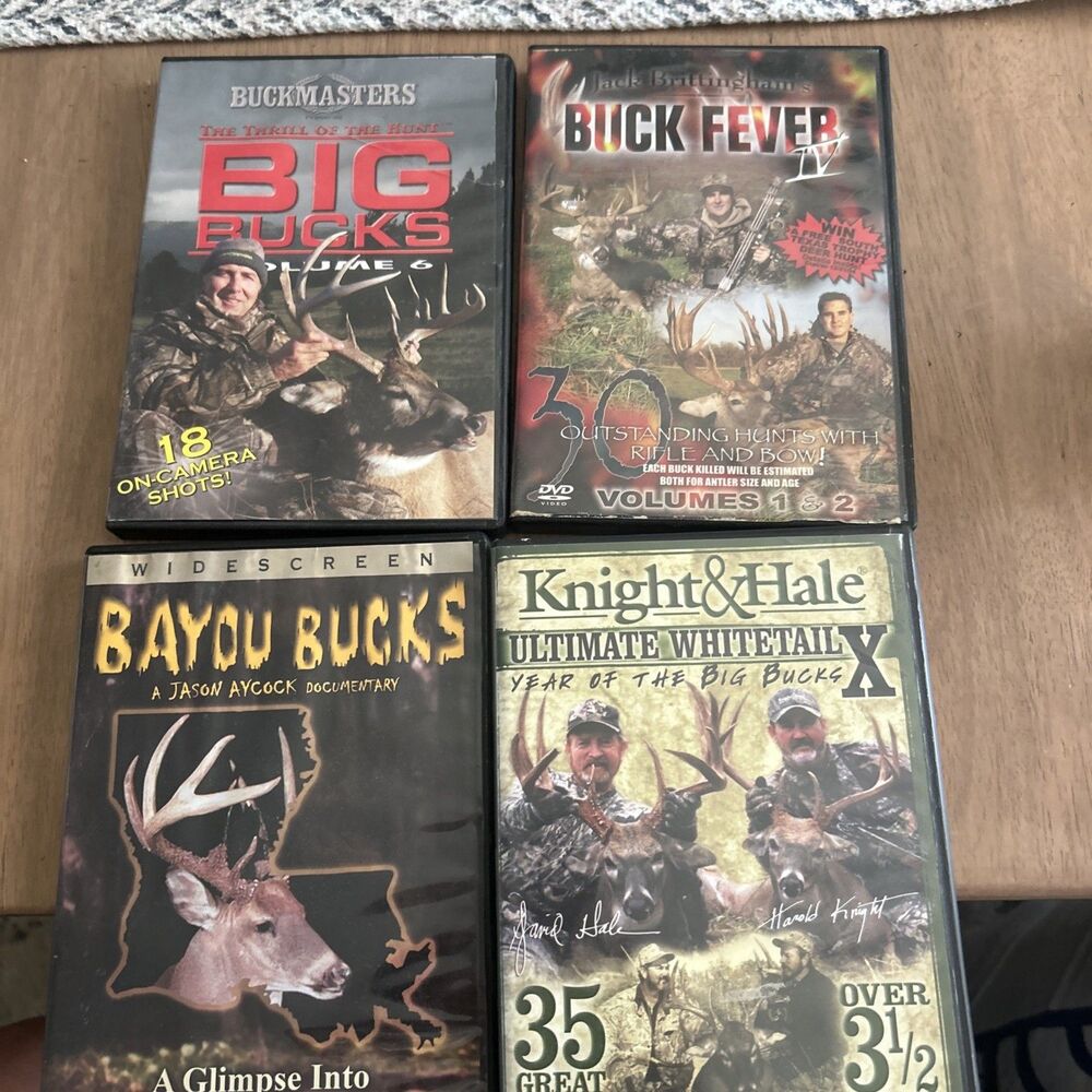 4 Hunting DVD’s. Buckmasters, Knight&Hale, Buck Fever, Bayou Bucks